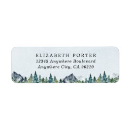 Etiqueta Montaña acuarela Elegante Boda temático rústico