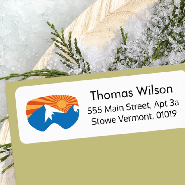 Etiqueta Montaña esquiadora de gafas de nieve (Subido por el creador)