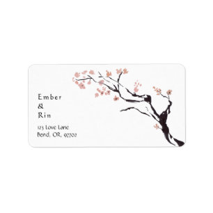 Etiqueta Montaña Sakura Dirección de devolución del Boda