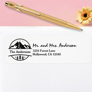 Etiqueta Montañas Bosques Squatchy BigFoot Sasquatch Simple