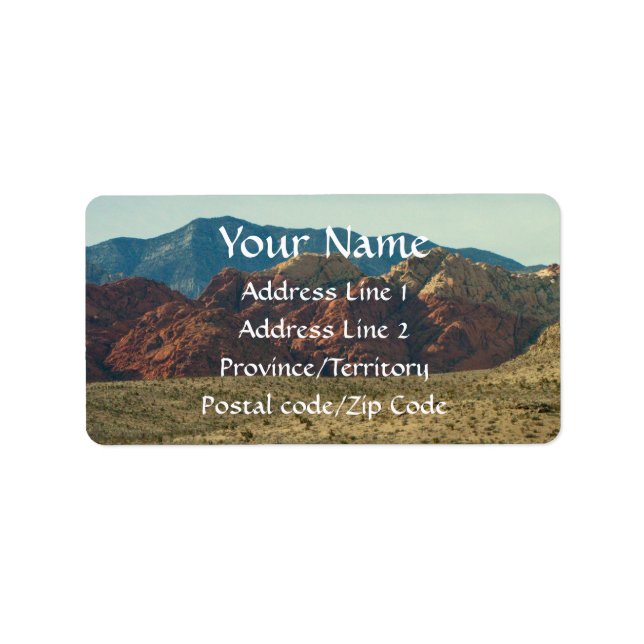 Etiqueta Montañas en el desierto (Frente)