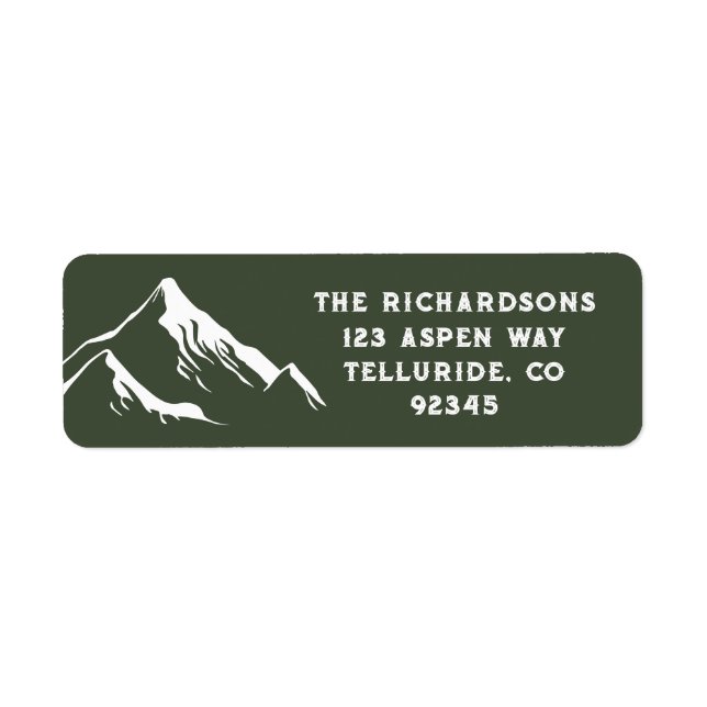 Etiqueta Montañas Rústicas Familia Personalizada Nombre Ski (Frente)