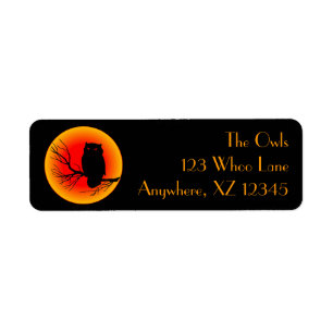 Etiqueta Moon de búho fantasmal