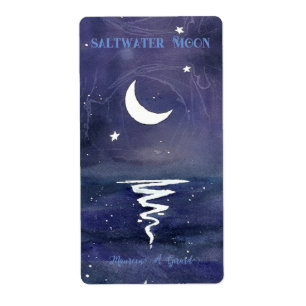 Etiqueta Moon Stars Night Half Maureen Girard Ocean Lake