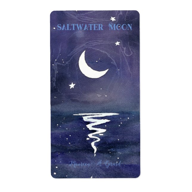 Etiqueta Moon Stars Night Half Maureen Girard Ocean Lake (Frente)
