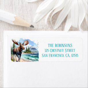 Etiqueta Moose acuático de verano en la playa