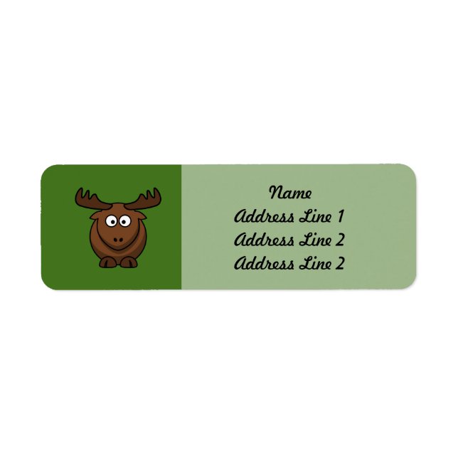 Etiqueta Moose Personalizado divertido con fondo verde (Frente)