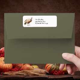 Etiqueta Morada acuarela verde Turquía Regreso de Acción de