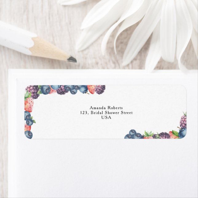 Etiqueta Moras de mezcla de acuarela (In situ)