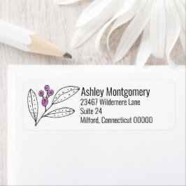 Etiqueta Moras Moradas Minimalistas Personalizadas