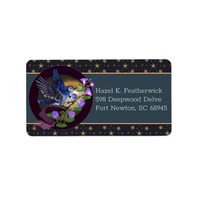 Etiqueta Morning Glory BlueJay (Frente)