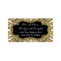Moroccan Swirl Scroll Gold Glitter Elegant Wedding