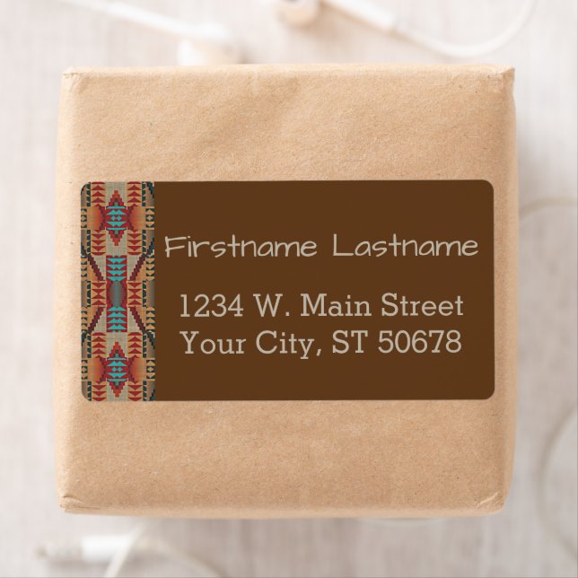 Etiqueta Mosaico azul turquesa de terracota roja marrón per (In situ)