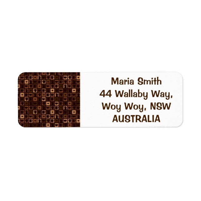 Etiqueta Mosaico funky de café (Frente)