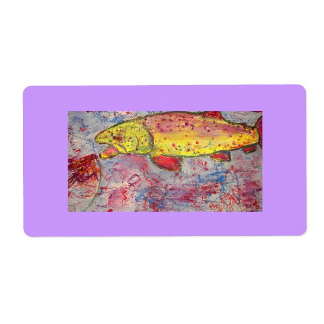 Etiqueta mosca de caza de arco iris (Frente)