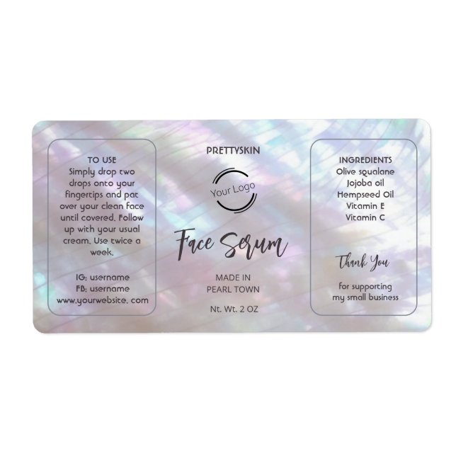 Etiqueta Mother-of-pearl Shimmering Serum Label (Frente)