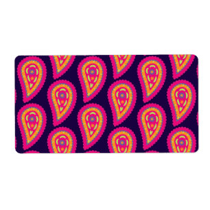 Etiqueta Motivo Floral Boho Rosa