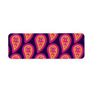 Etiqueta Motivo Floral Boho Rosa