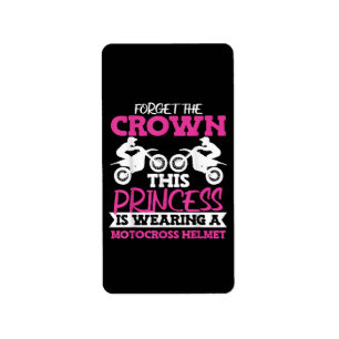 Etiqueta Motocross Dirt Bike Chica