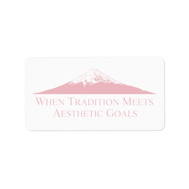 Etiqueta Mount Fuji Minimalist Stickers – Pastel Pink (Frente)