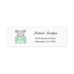 Etiqueta Mouse Address Labels, Pet Address Stickers