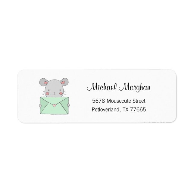 Etiqueta Mouse Address Labels, Pet Address Stickers (Frente)
