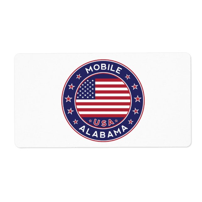 Etiqueta Móvil, Alabama (Frente)