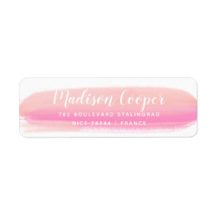 Etiqueta Movimiento rosado moderno elegante del cepillo