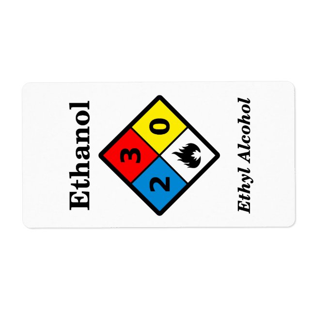Etiqueta MSDS de etanol (Frente)