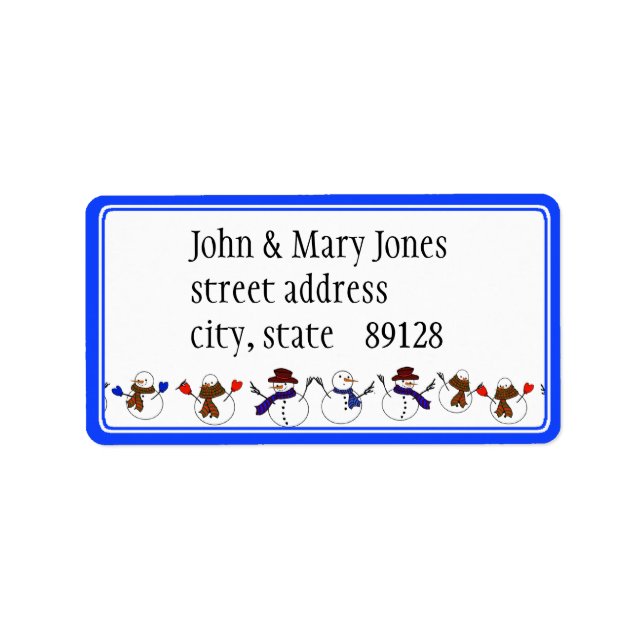 Etiqueta Muchos Navidades Personalizados Snowmen (Frente)