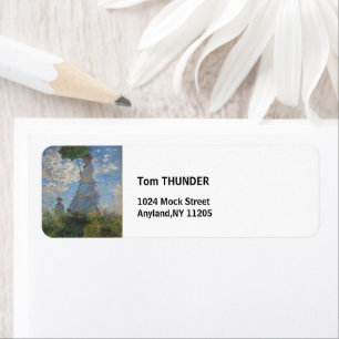 Etiqueta Mujer con parasol   Paisaje francés