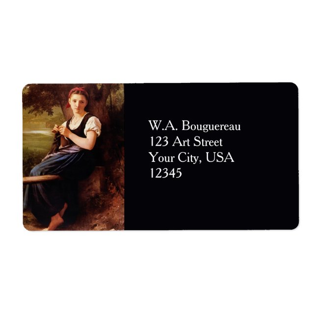 Etiqueta Mujer de punto de William-Adolphe Bouguereau (Frente)