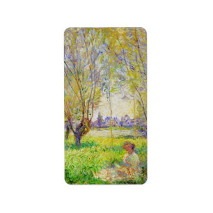 Etiqueta Mujer Monet Sentada Bajo El Bella Artes Willows
