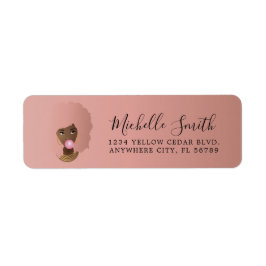 Etiqueta Mujer negra, batiburrillo rosado, rosa