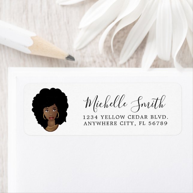 Etiqueta Mujer negra, pelo natural (In situ)