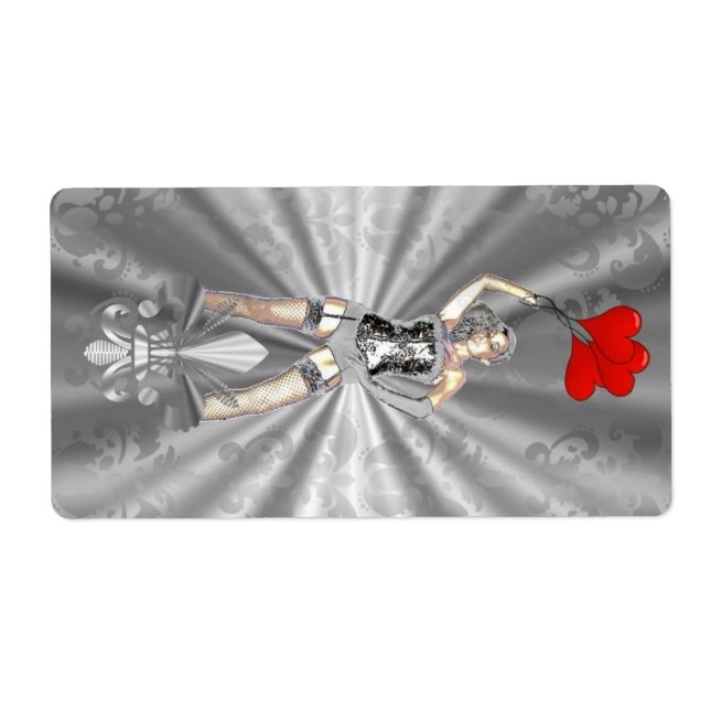 Etiqueta Mujer plateada (Frente)