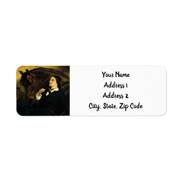 Etiqueta Mujer y caballo (Frente)