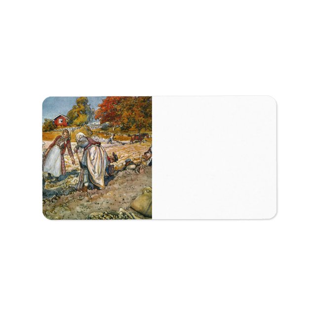 Etiqueta Mujeres cavando papas (Frente)