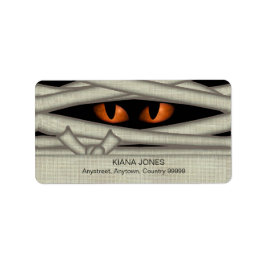 Etiqueta Mummy Eyes Halloween Naranja ID685