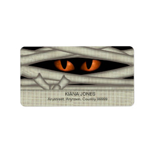 Etiqueta Mummy Eyes Halloween Naranja ID685