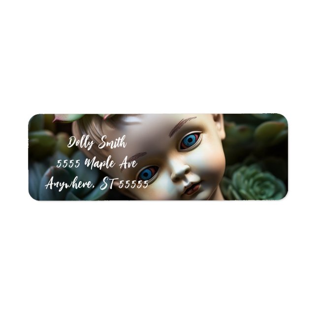 Etiqueta Muñeca en el espléndido jardín único (Frente)