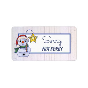 Etiqueta Muñeco de nieve con estrella