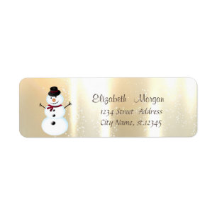 Etiqueta Muñeco de nieve elegante y con estilo
