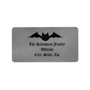 Etiqueta Murciélago vampiro gótico lindo de Halloween con o