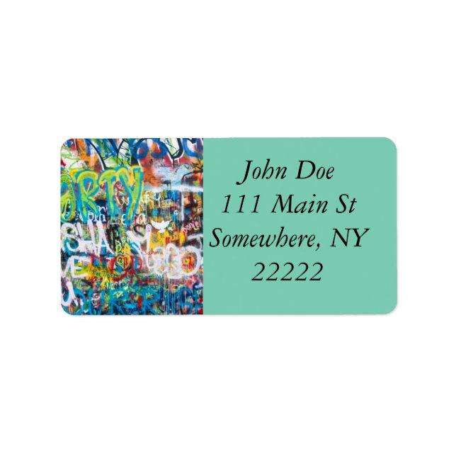 Etiqueta Muro de graffiti tributo en Praga (Frente)