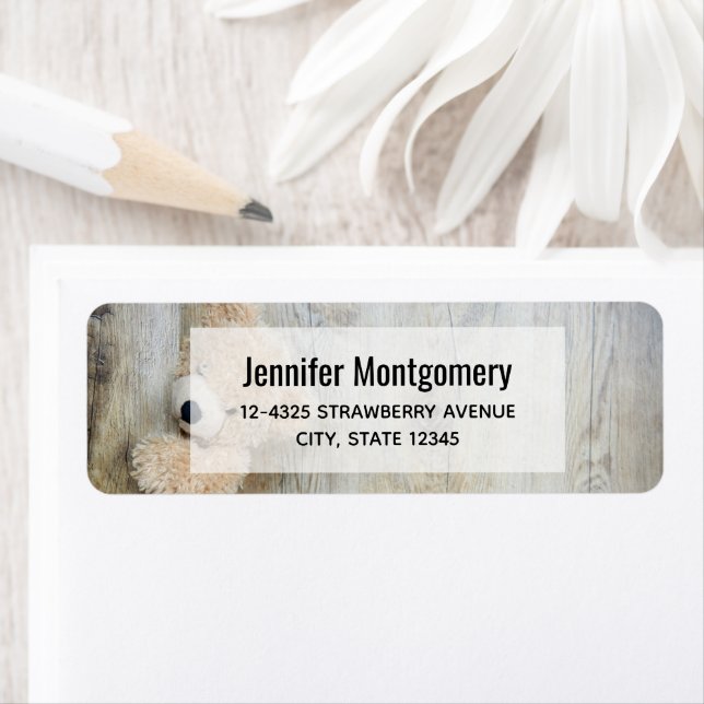 Etiqueta Muro De Madera Rústica De Oso Cutáneo Con Oso (In situ)