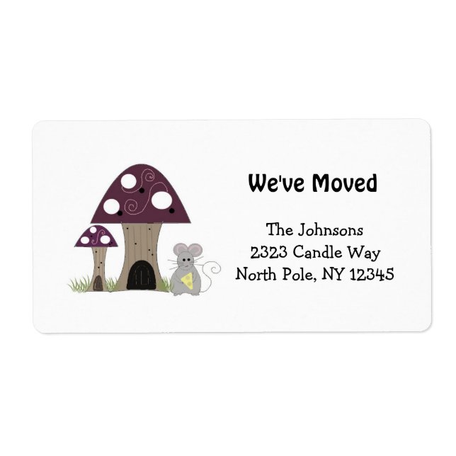 Etiqueta Mushrooms New Home Address (Frente)