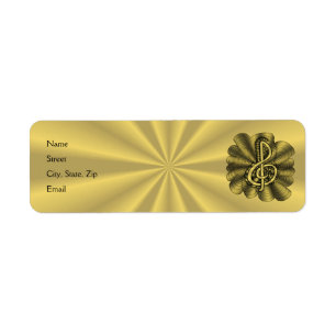 Etiqueta Music Treble Clef Gold Personalizado