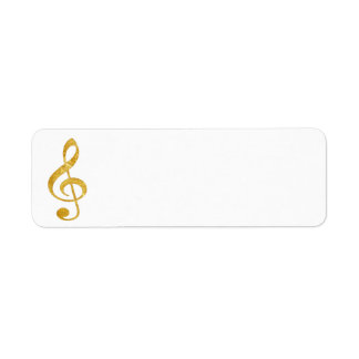 Etiqueta Música clef con aspecto de Relieve metalizado dora