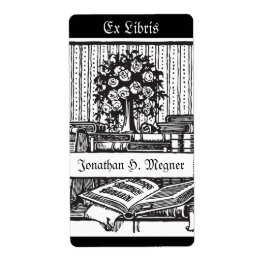 Etiqueta Música de platillos de época, árbol, libros